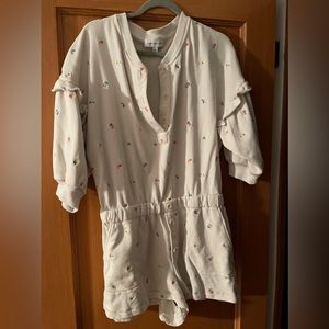 Something Navy romper with floral details